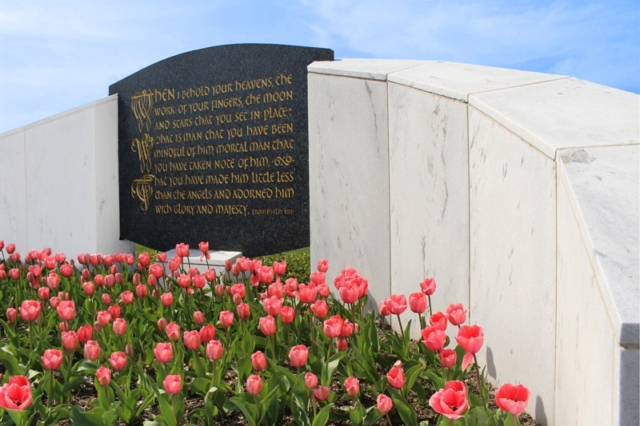 Garden of Psalms with Tulips at Pinelawn Cemetery