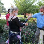 woman being handing ladybugs