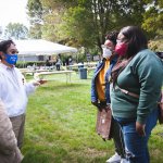 bee keeper talking to people