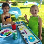 little girls painting